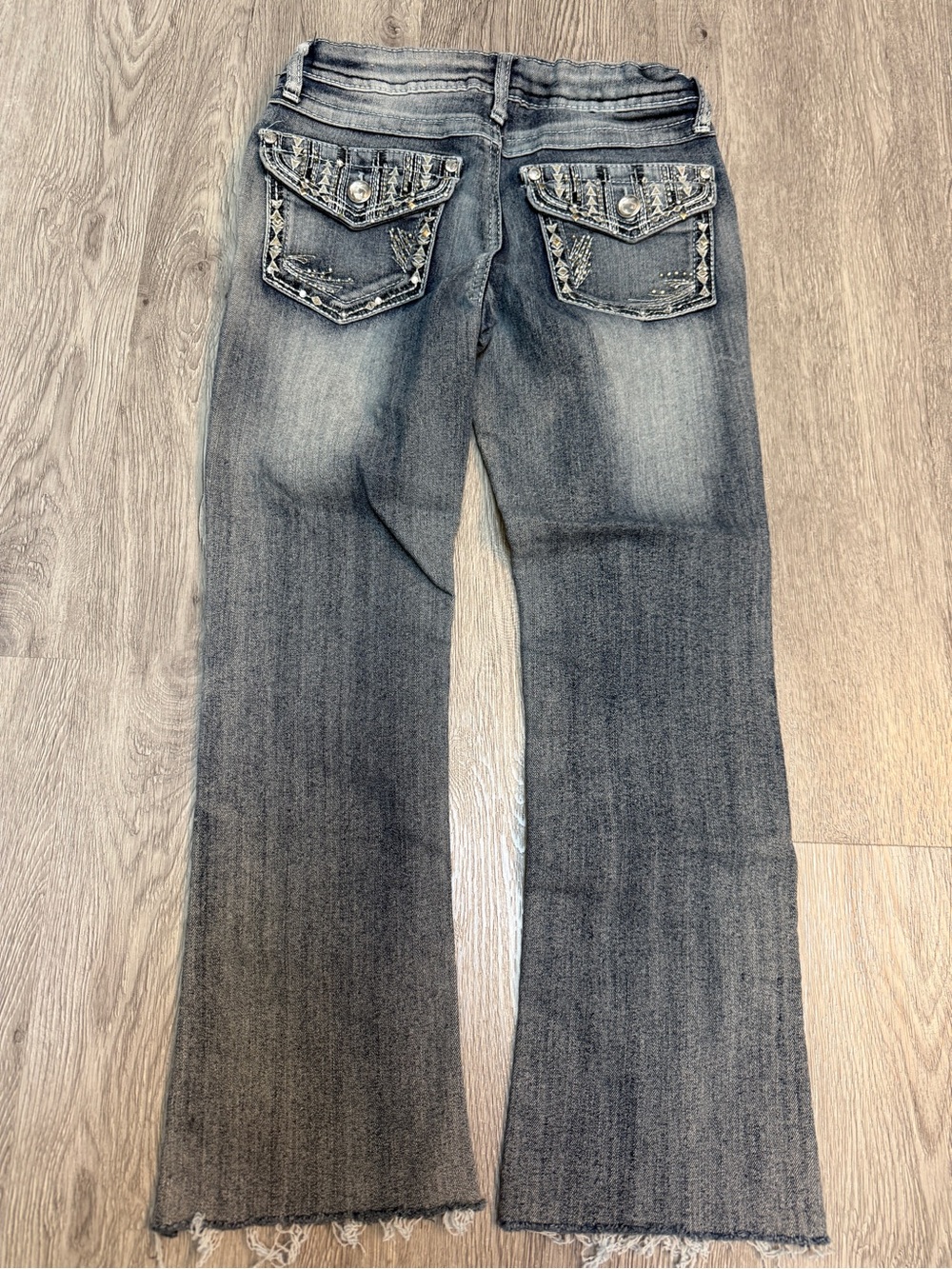 Mudd Girls Blue Flare Jeans Size 10 Slim Y2K Light Wash Bootcut Denim Pants